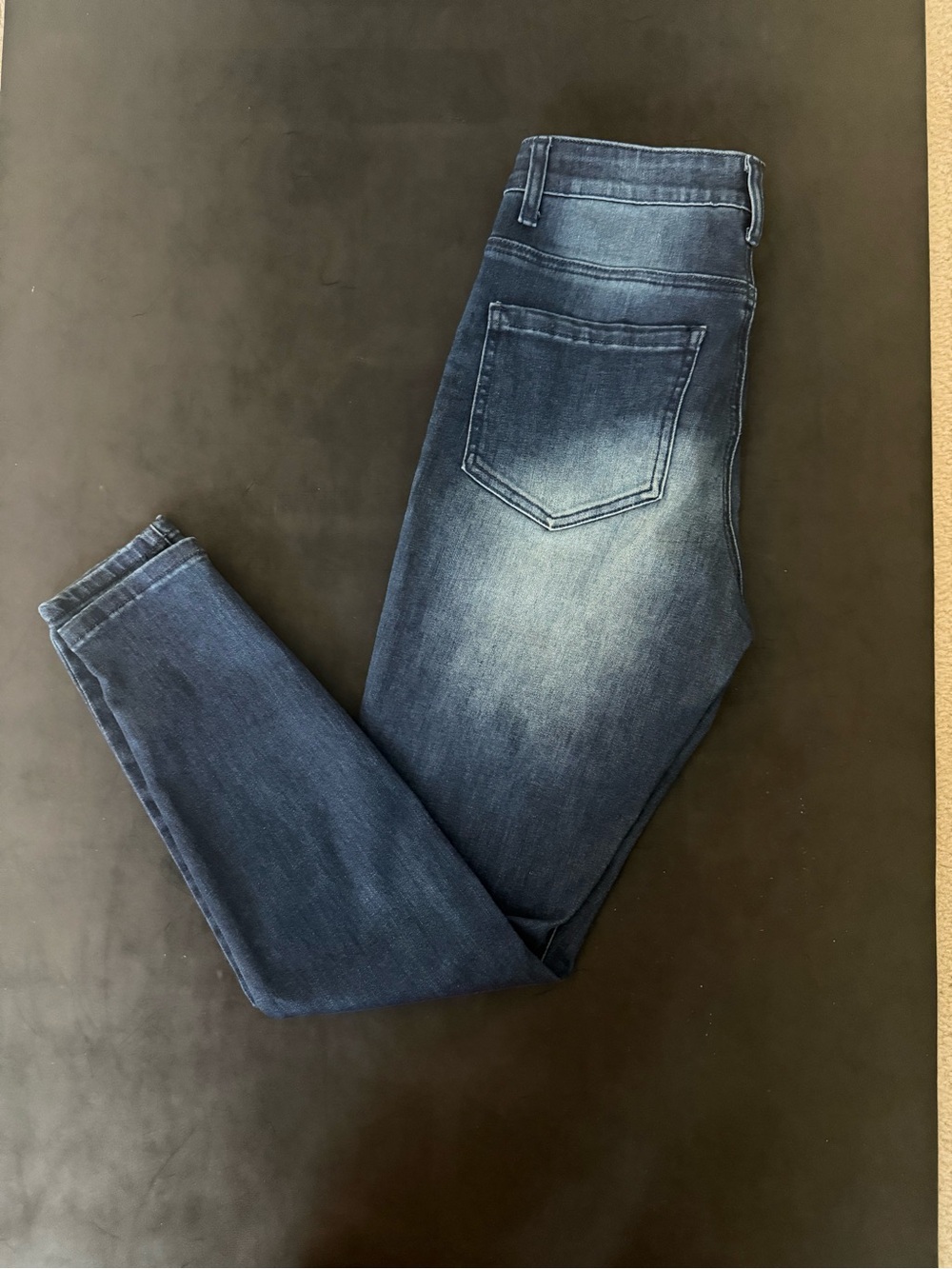 Grace & Lace Women's Skinny Jeans in Dark Blue Fade